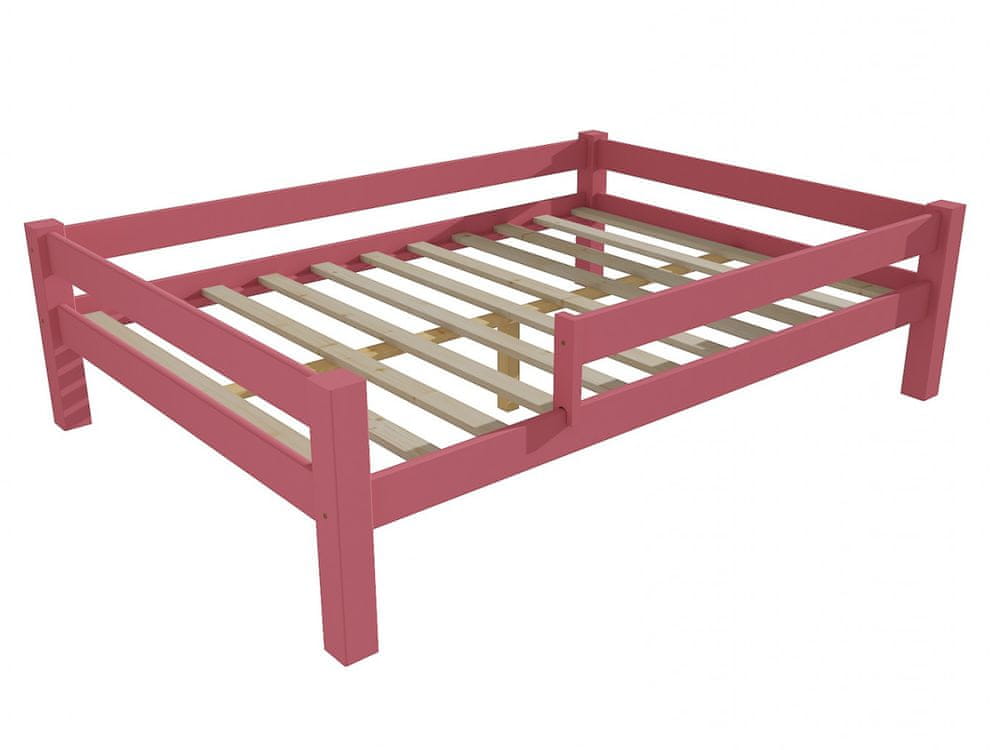 eoshop Detská posteľ 8X8 01D so zábranou (Rozmer: 120 x 200 cm, Farba dreva: farba ružová)